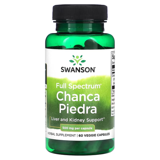SWANSON - Full Spectrum Chanca Piedra 500 mg - 60 Veg Capsules | One Life Health