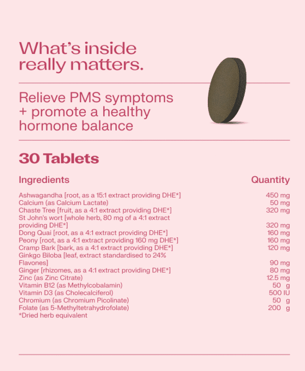 VitaminMe - PMS Support + Hormone Balance - 30 Tablets