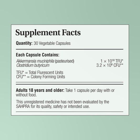 PHYTOCEUTICS - Phytopure® Akkermansia Pro & Postbiotic - 30 Veg Capsules