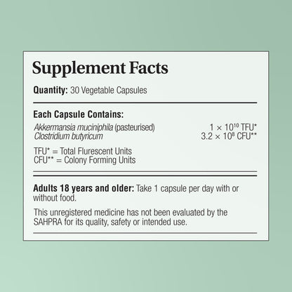 PHYTOCEUTICS - Phytopure® Akkermansia Pro & Postbiotic - 30 Veg Capsules