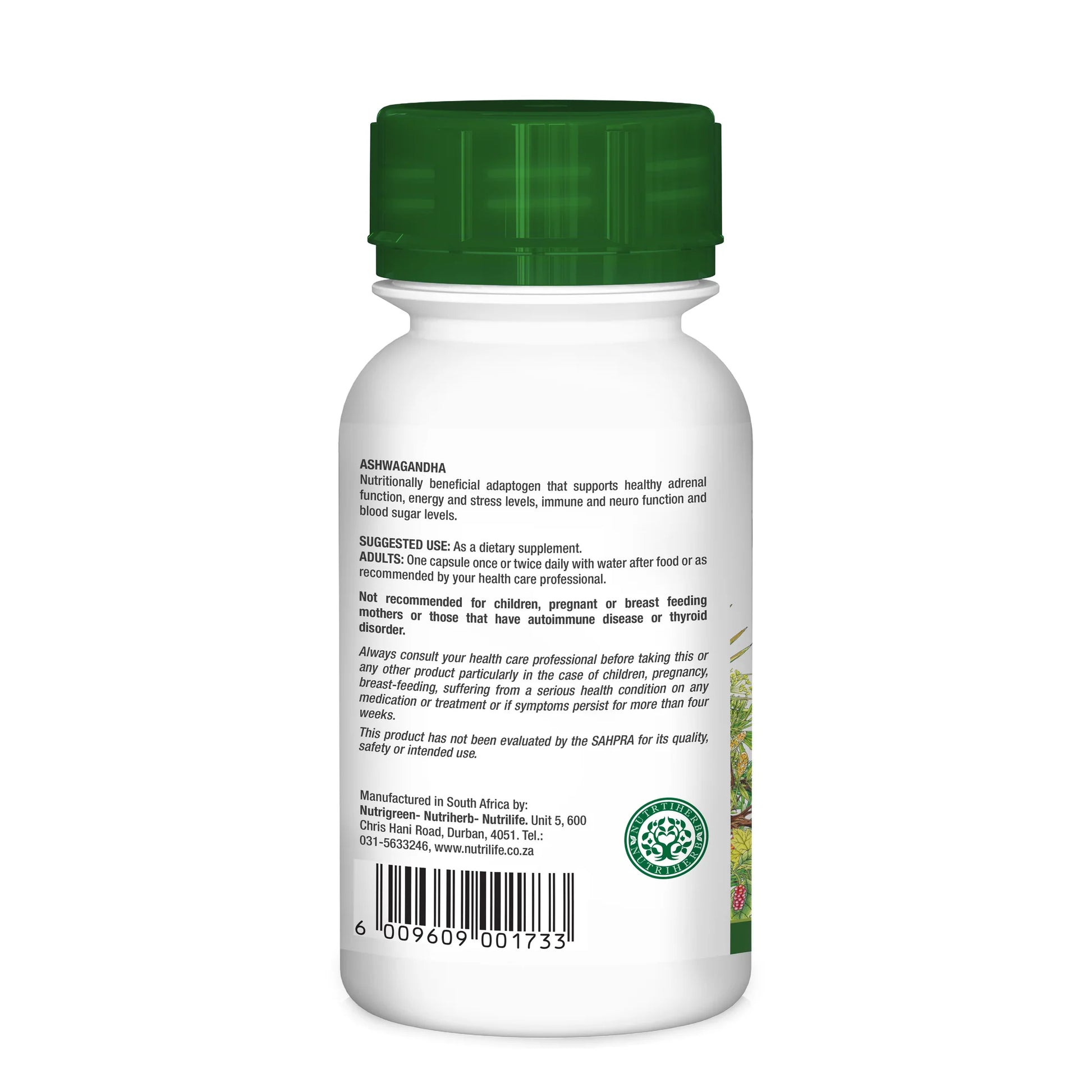 NUTRIHERB - Ashwaganda 60 Capsules | One Life Health
