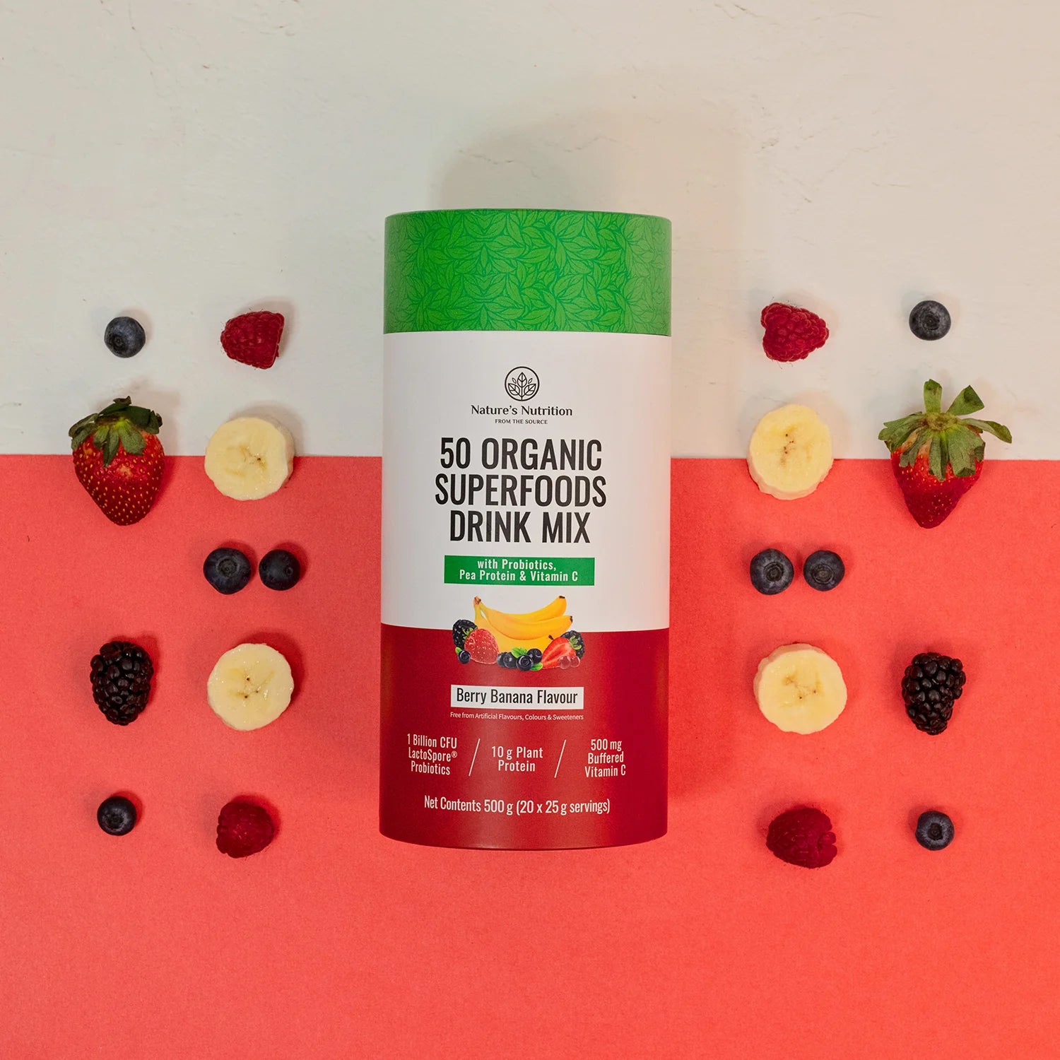 NATURE'S NUTRITION - Berry Banana Superfoods Drink Mix 500g | One Life Health