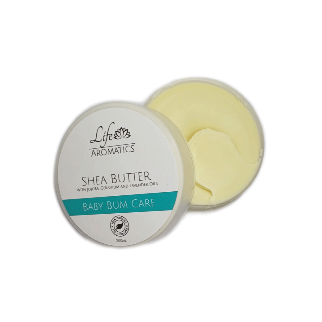LIFE AROMATICS - Baby Bum Care Shea Butter with Geranium & Lavender Oil - 200ml | One Life Health