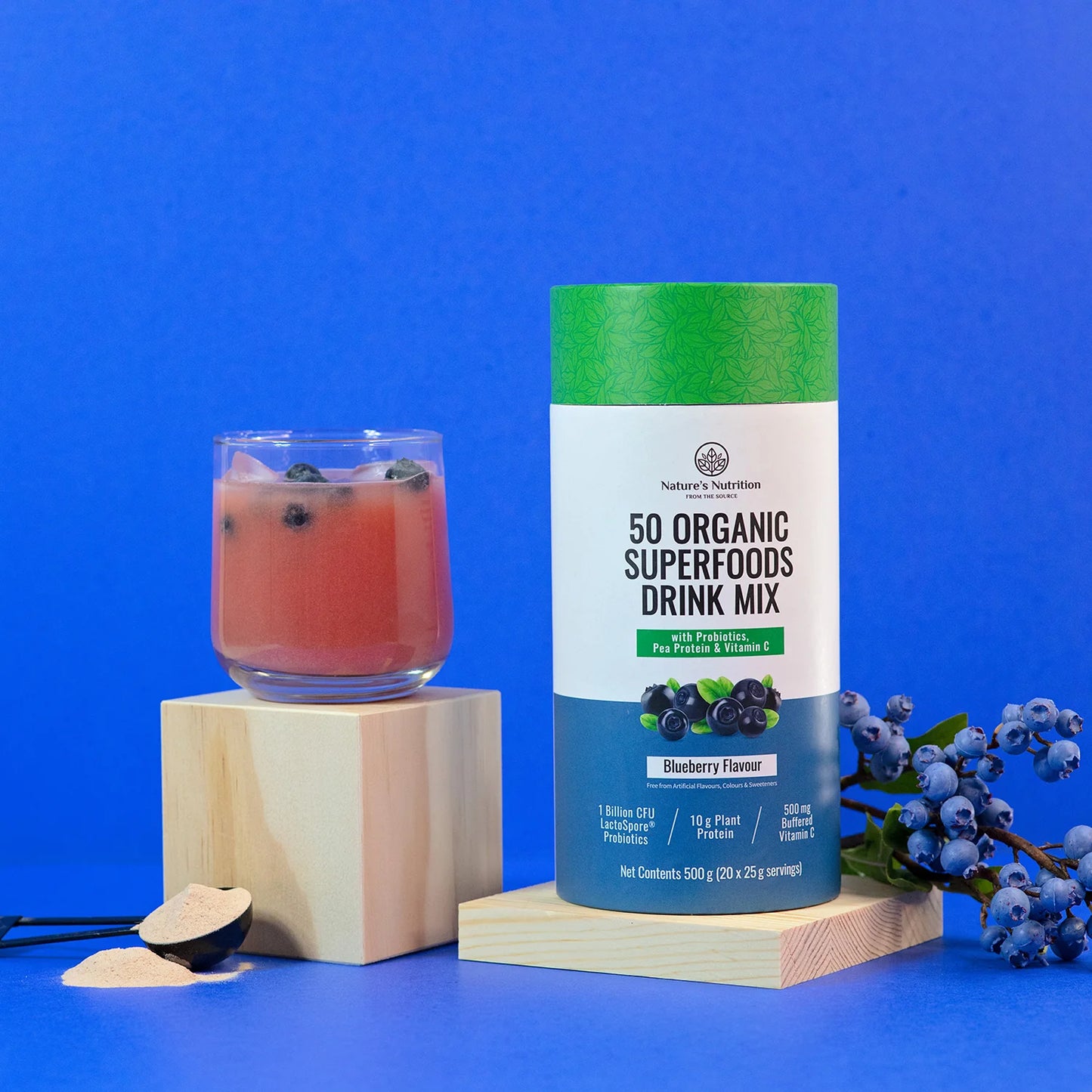 NATURE'S NUTRITION - Blueberry Superfoods Drink Mix - 500g | One Life Health