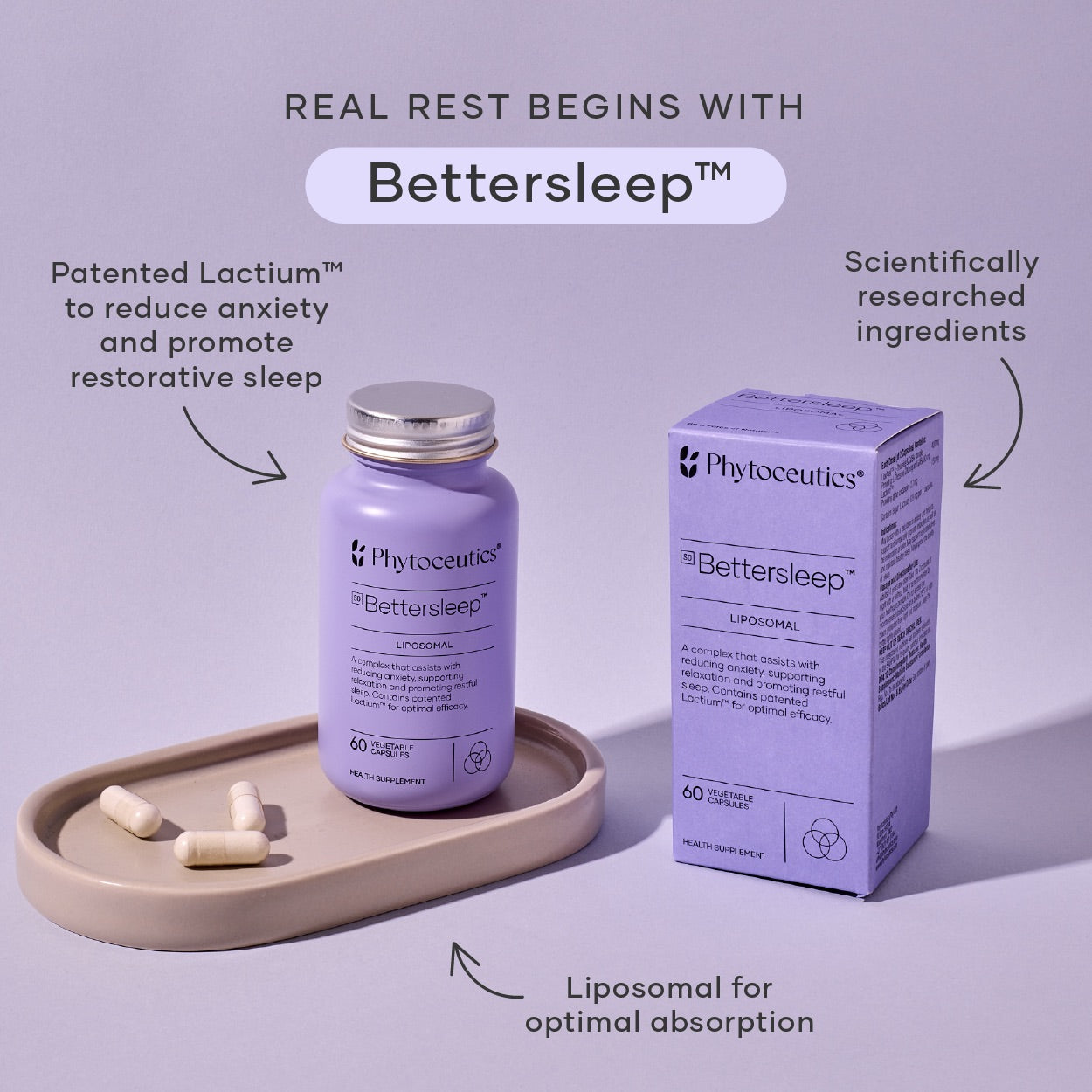 PHYTOCEUTICS - Bettersleep™ - 60 Veg Capsules | One Life Health