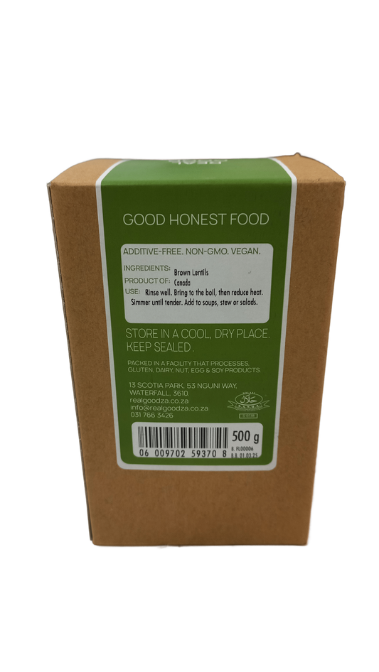 REAL GOOD - Brown Lentils - 500g | One Life Health