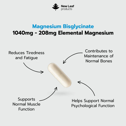 NEW LEAF - Magnesium Glycinate - 120 Capsules
