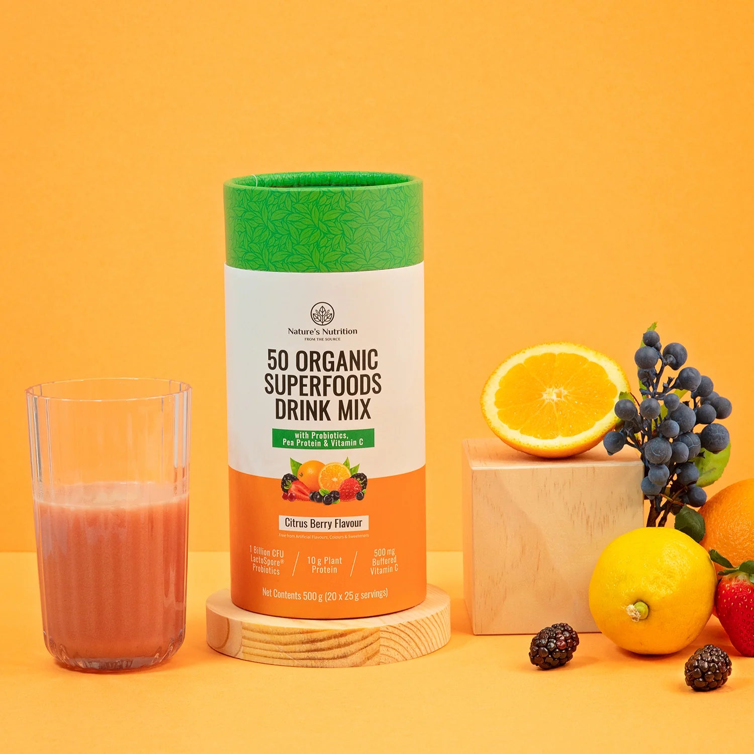 NATURE'S NUTRITION - Citrus Berry Superfoods Drink Mix 500g | One Life Health