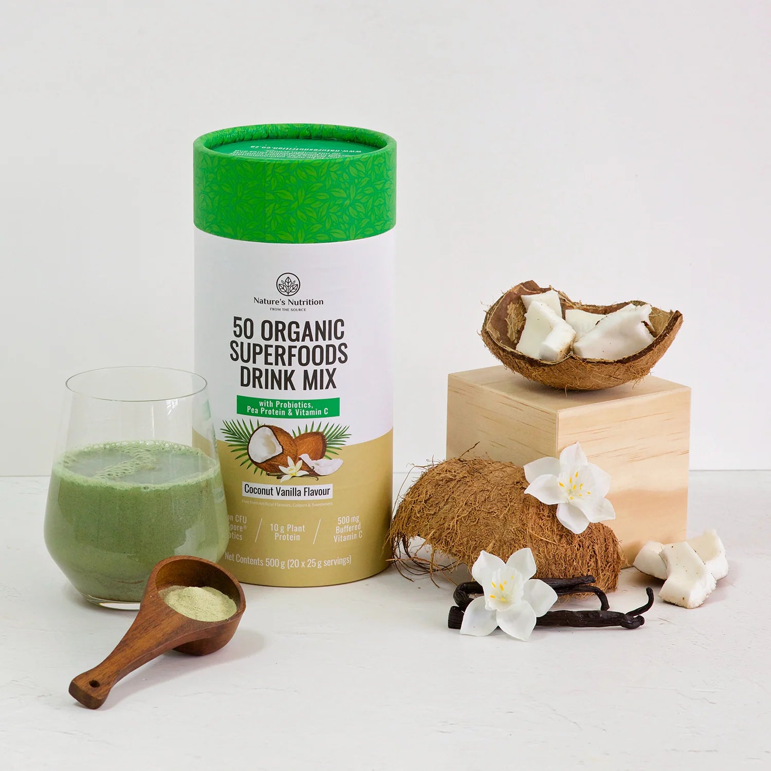 NATURE'S NUTRITION - Coconut Vanilla Superfoods Drink Mix 500g | One Life Health