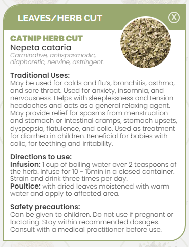 PHARMA GERMANIA - Catnip Herb Cut - 75g | One Life Health
