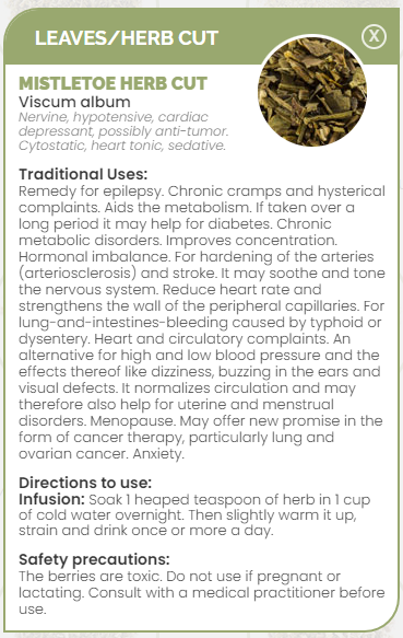PHARMA GERMANIA - Mistletoe Herb Cut - 100g | One Life Health