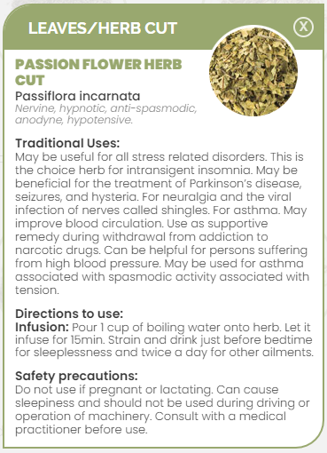 PHARMA GERMANIA - Passion Flower Herb Cut - 75g | One Life Health