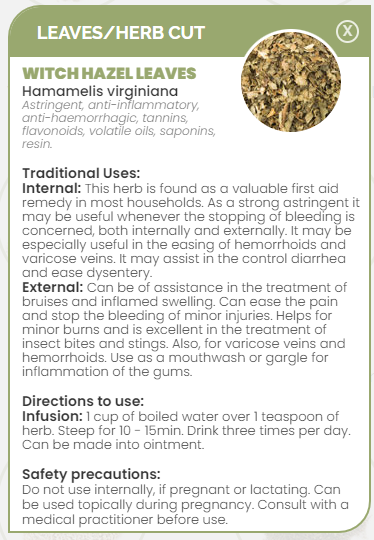 PHARMA GERMANIA - Witch Hazel Leaves - 100g | One Life Health