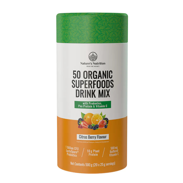 NATURE'S NUTRITION - Citrus Berry Superfoods Drink Mix 500g | One Life Health