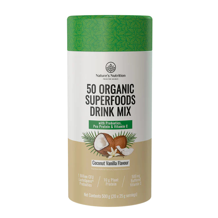 NATURE'S NUTRITION - Coconut Vanilla Superfoods Drink Mix 500g | One Life Health