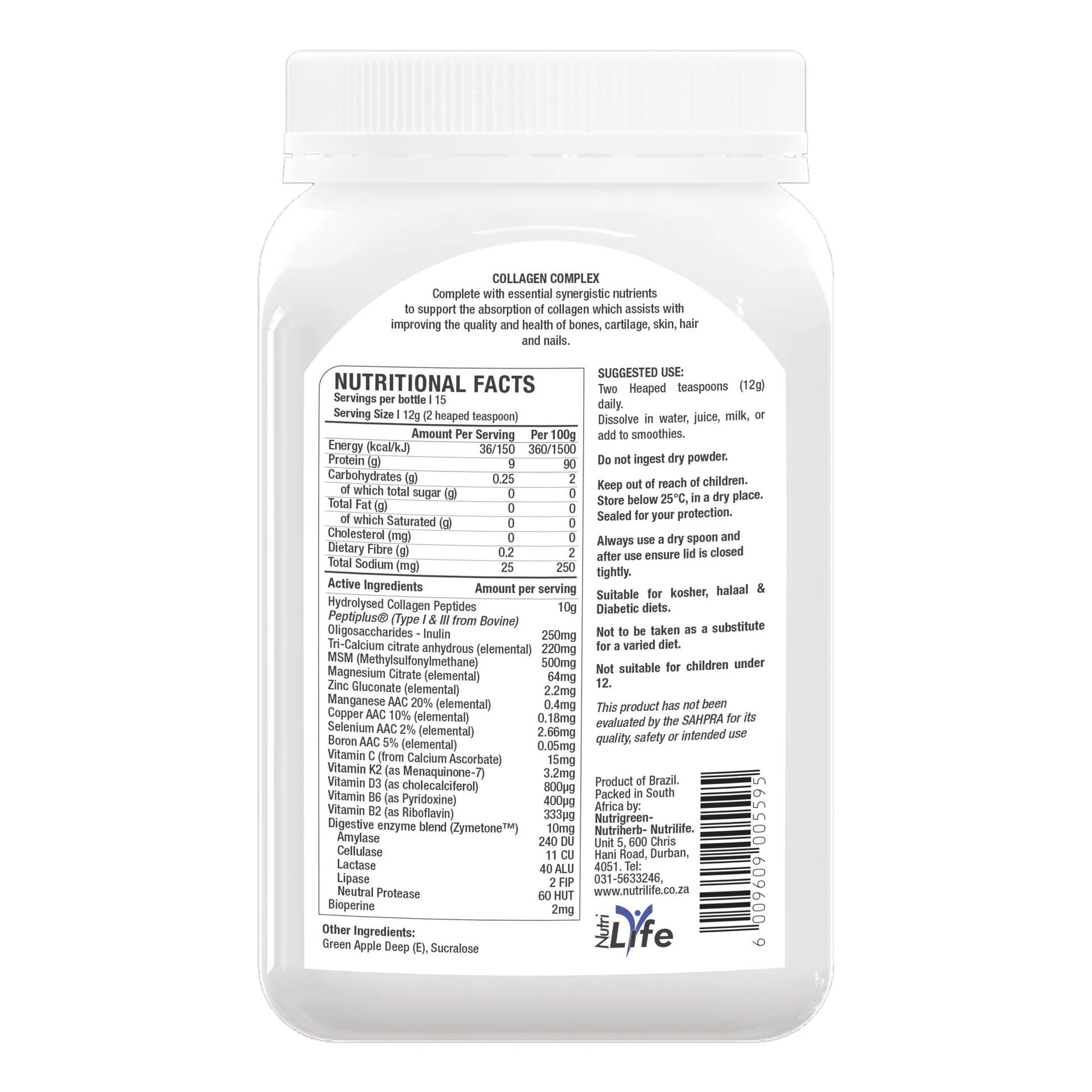 NUTRILIFE - Hydrolysed Collagen Peptides Complex Apple 185g | One Life Health