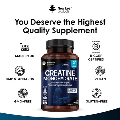 NEW LEAF - Creatine Monohydrate - 180 Tablets