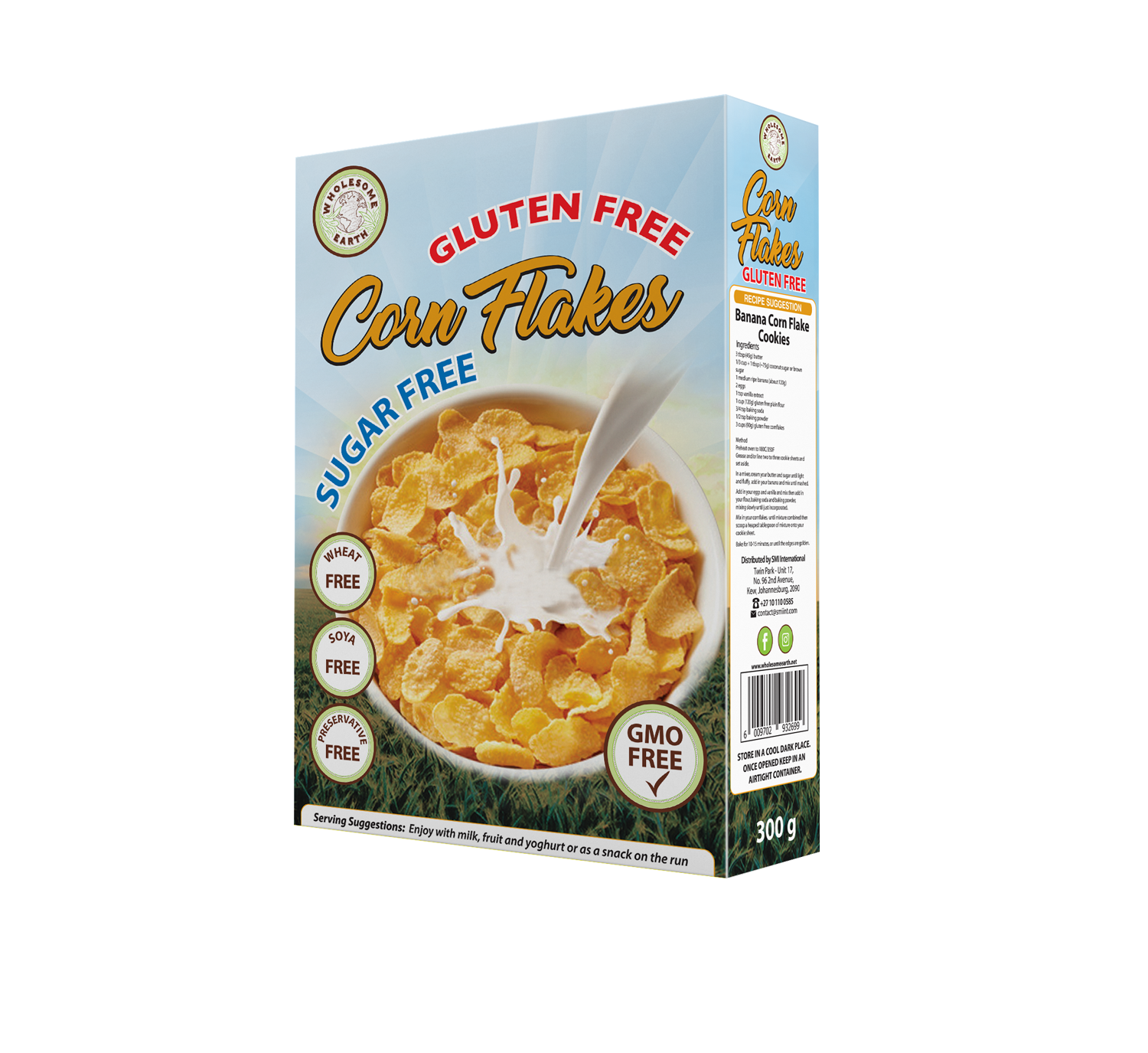 WHOLESOME EARTH - Cornflakes Gluten Free & Sugar Free - 300g | One Life Health