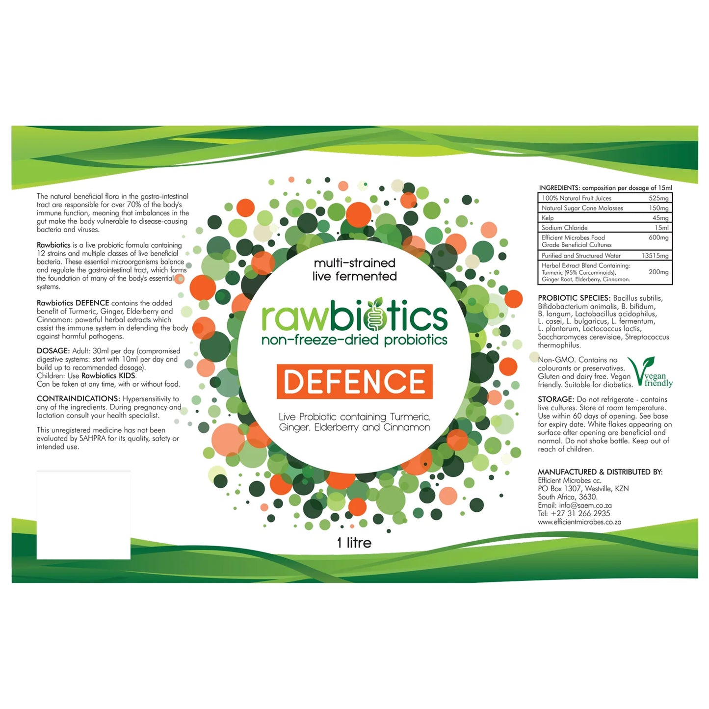 RAWBIOTICS - Defence Probiotic – 1L | One Life Health