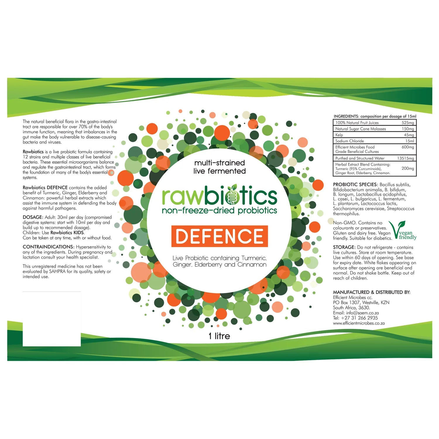 RAWBIOTICS - Defence Probiotic – 1L | One Life Health