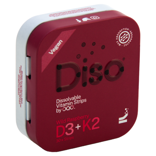 DISO - Vitamin D3 & K2 with Raspberry- 30 Dissolvable Strips | One Life Health
