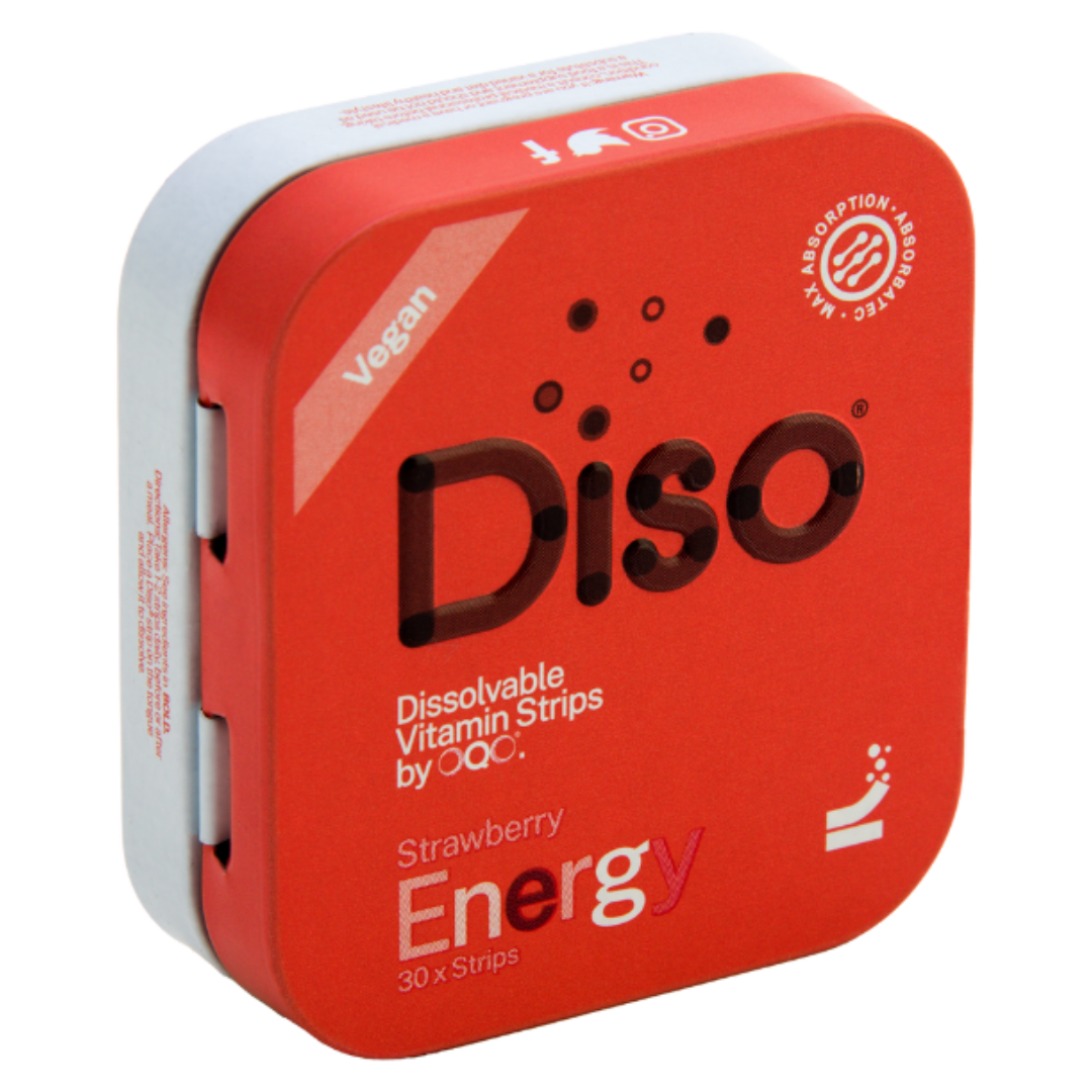 DISO - Energy with Strawberry - 30 Dissolvable Strips | One Life Health