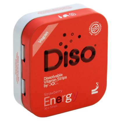DISO - Energy with Strawberry - 30 Dissolvable Strips | One Life Health