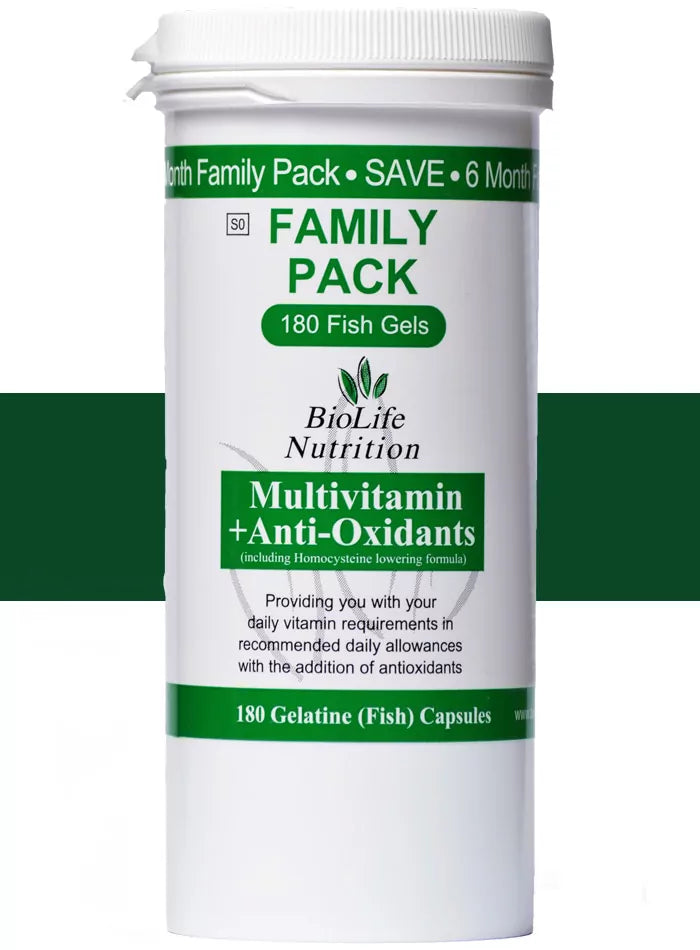 BIOLIFE NUTRITION - Multivitamin + Anti-Oxidants Family Pack - 180 Capsules | One Life Health
