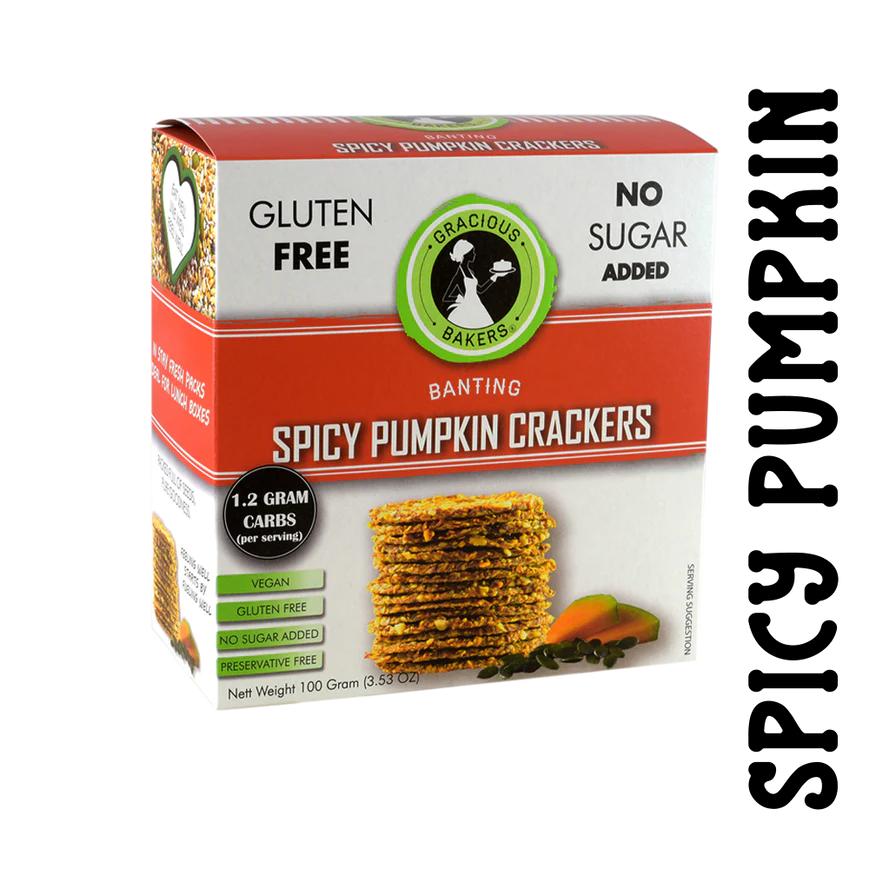 GRACIOUS BAKERS - Banting Cracker Spicy Pumpkin - 100g | One Life Health