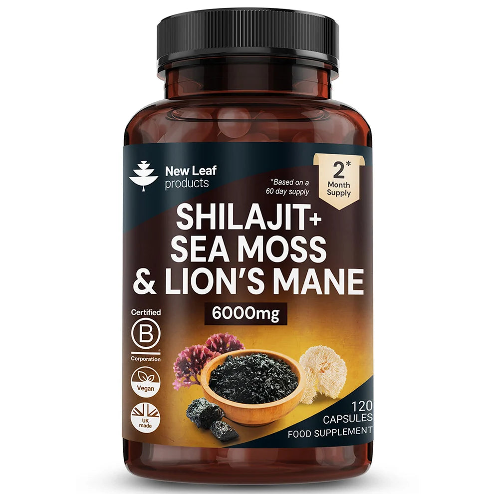 NEW LEAF - Shilajit, Sea Moss & Lion's Mane - 120 Capsules