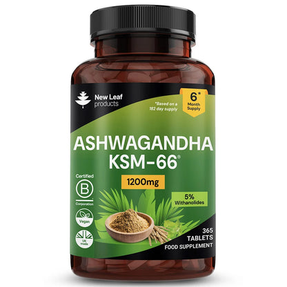 NEW LEAF - Ashwagandha KSM-66 1200mg - 365 Tablets