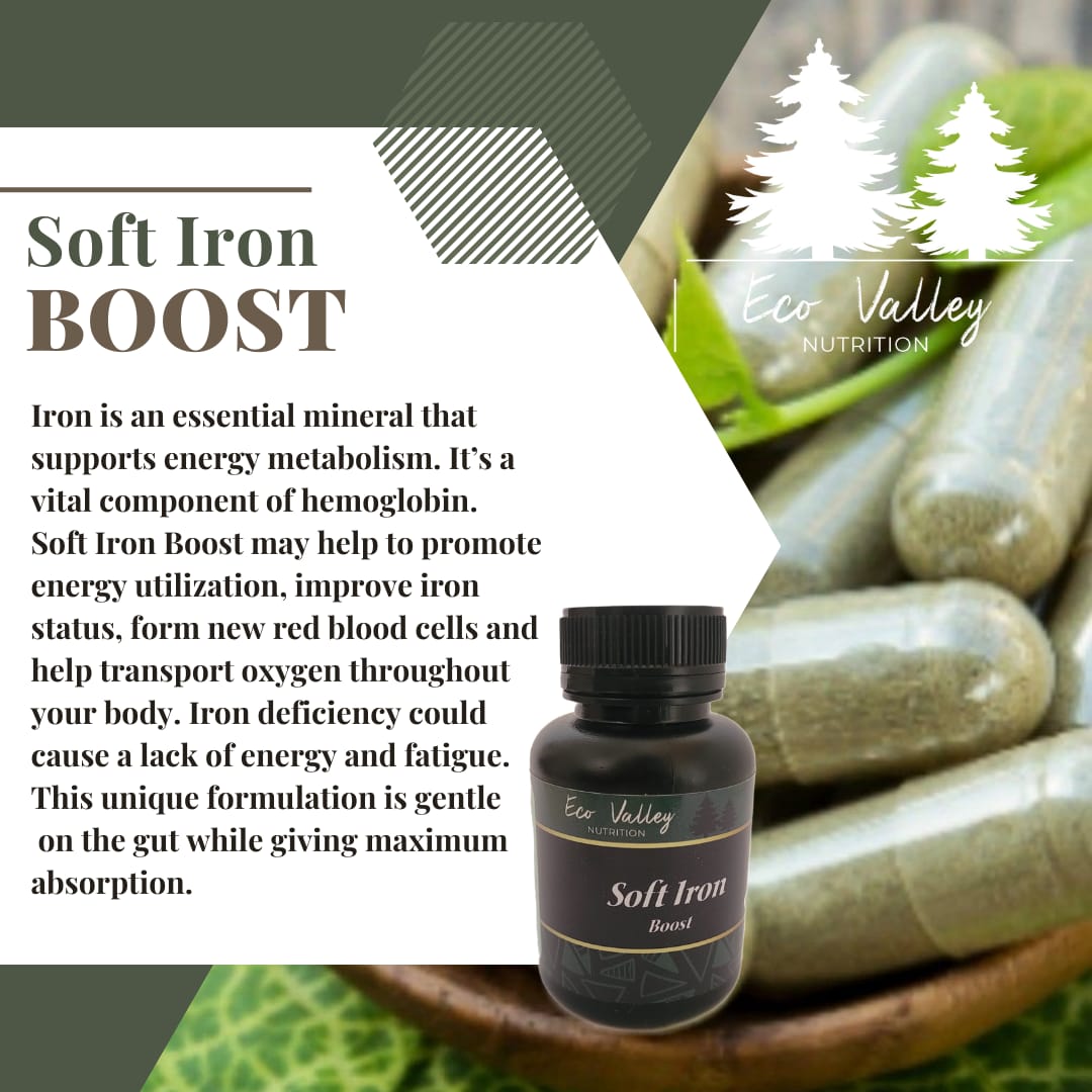 ECO VALLEY NUTRITION - Soft Iron Boost - 60 Capsules | One Life Health