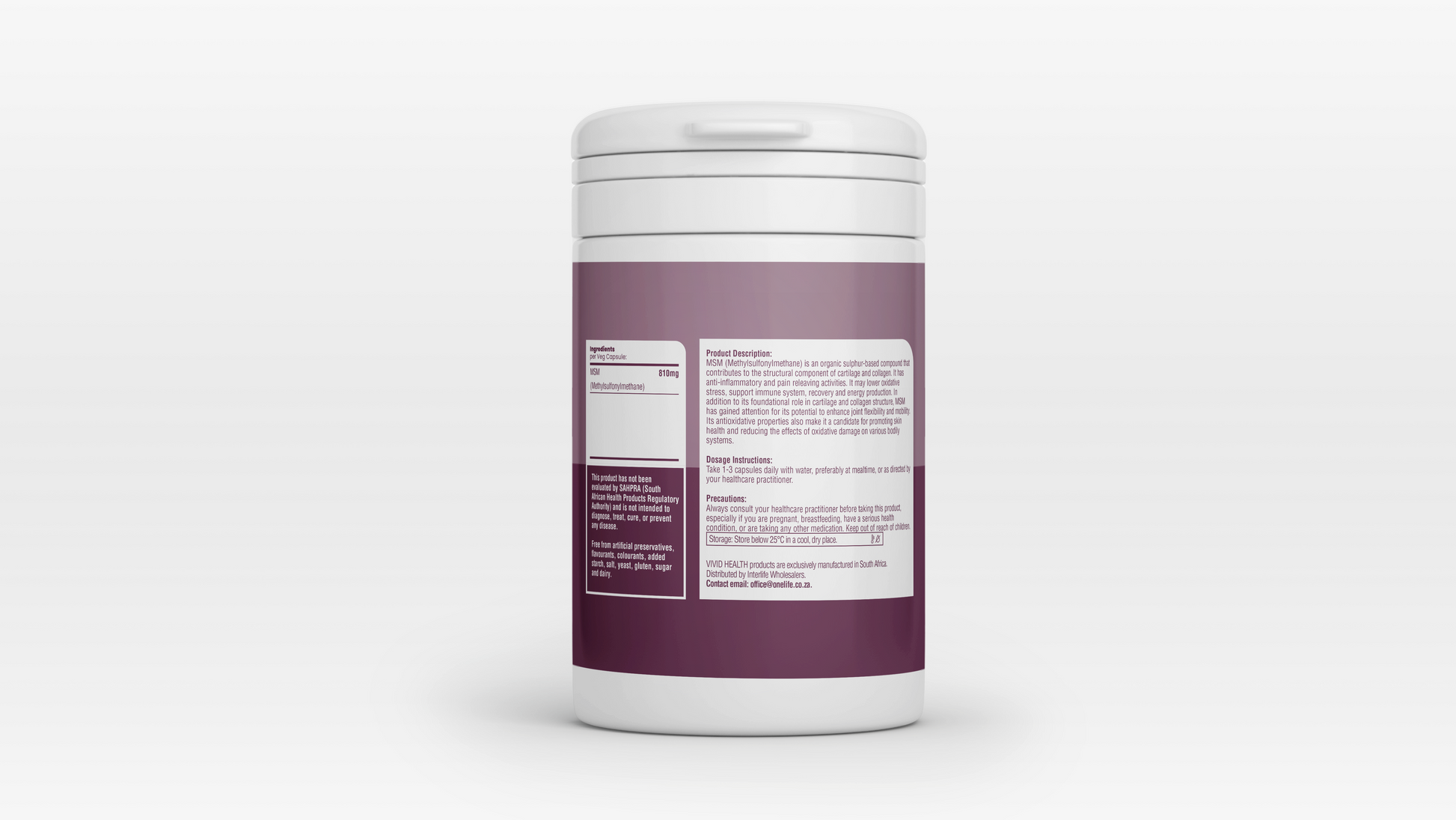 VIVID HEALTH - VIVID BODY - MSM 90 Capsules | One Life Health