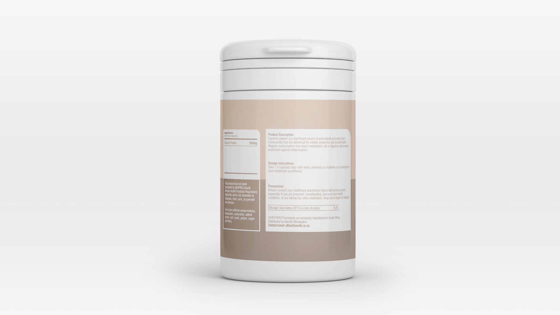 VIVID HEALTH - VIVID NOURISHMENT - Cayenne 90 Capsules | One Life Health