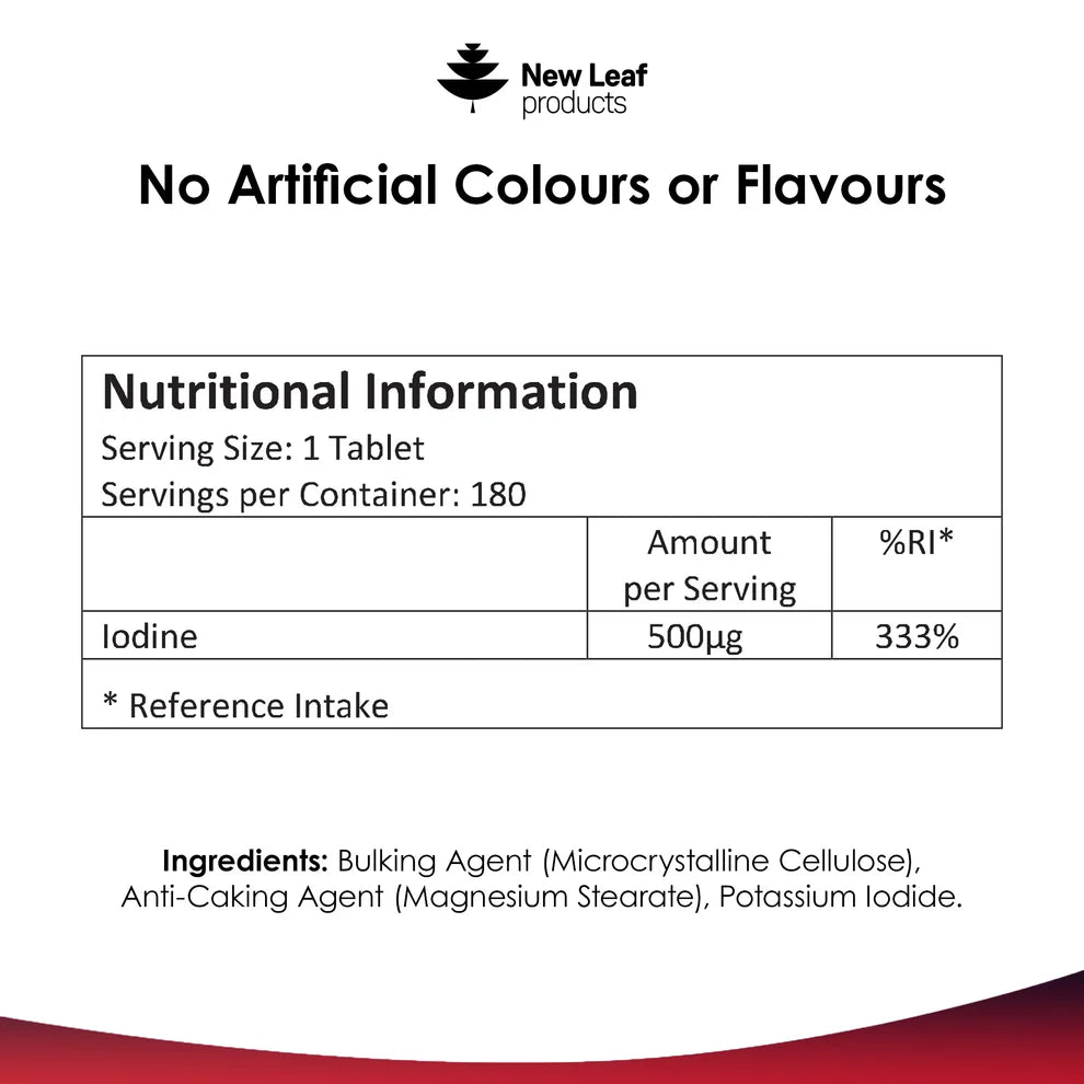 NEW LEAF - Iodine - 180 Tablets