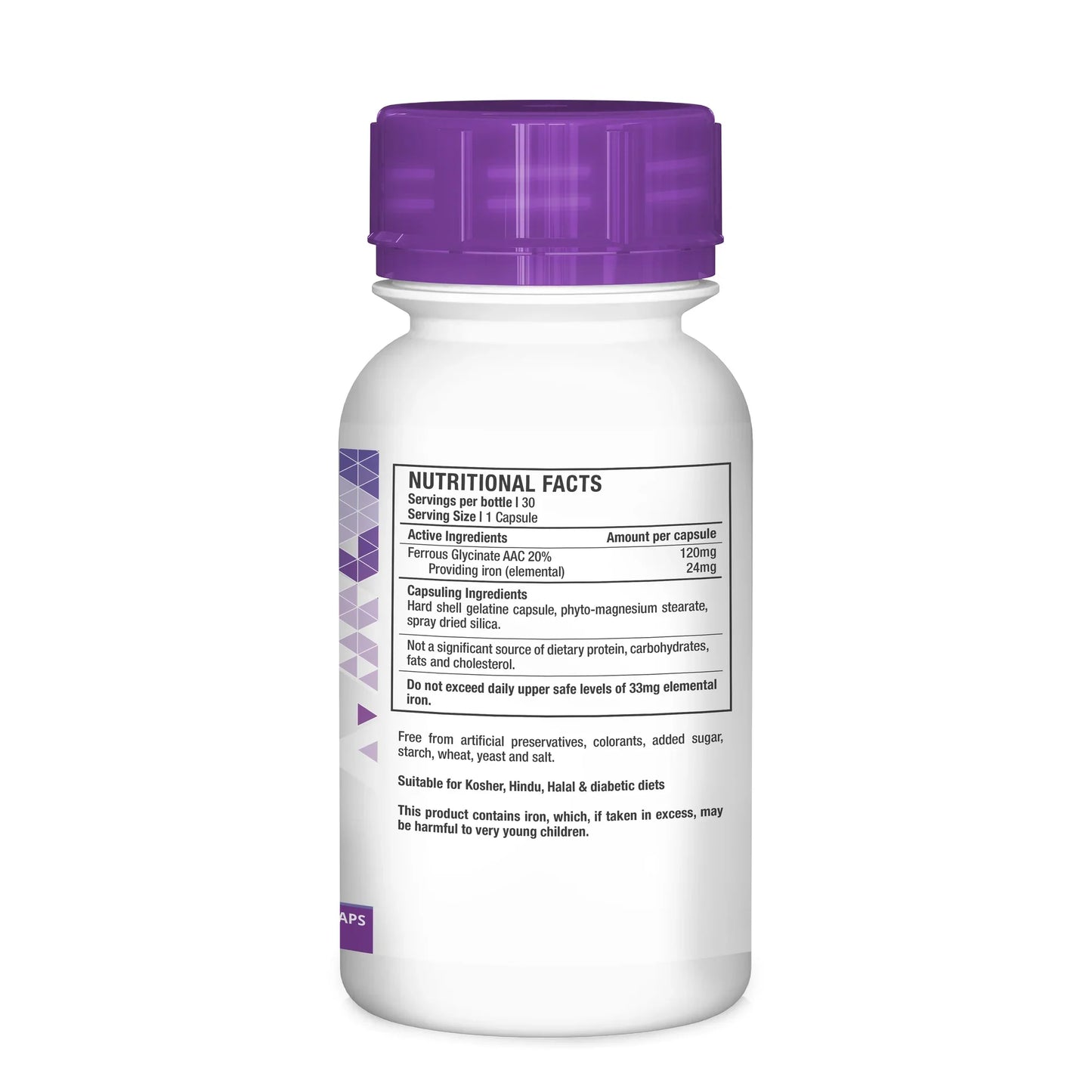 NUTRILIFE - Iron Glycinate - 30 Capsules | One Life Health