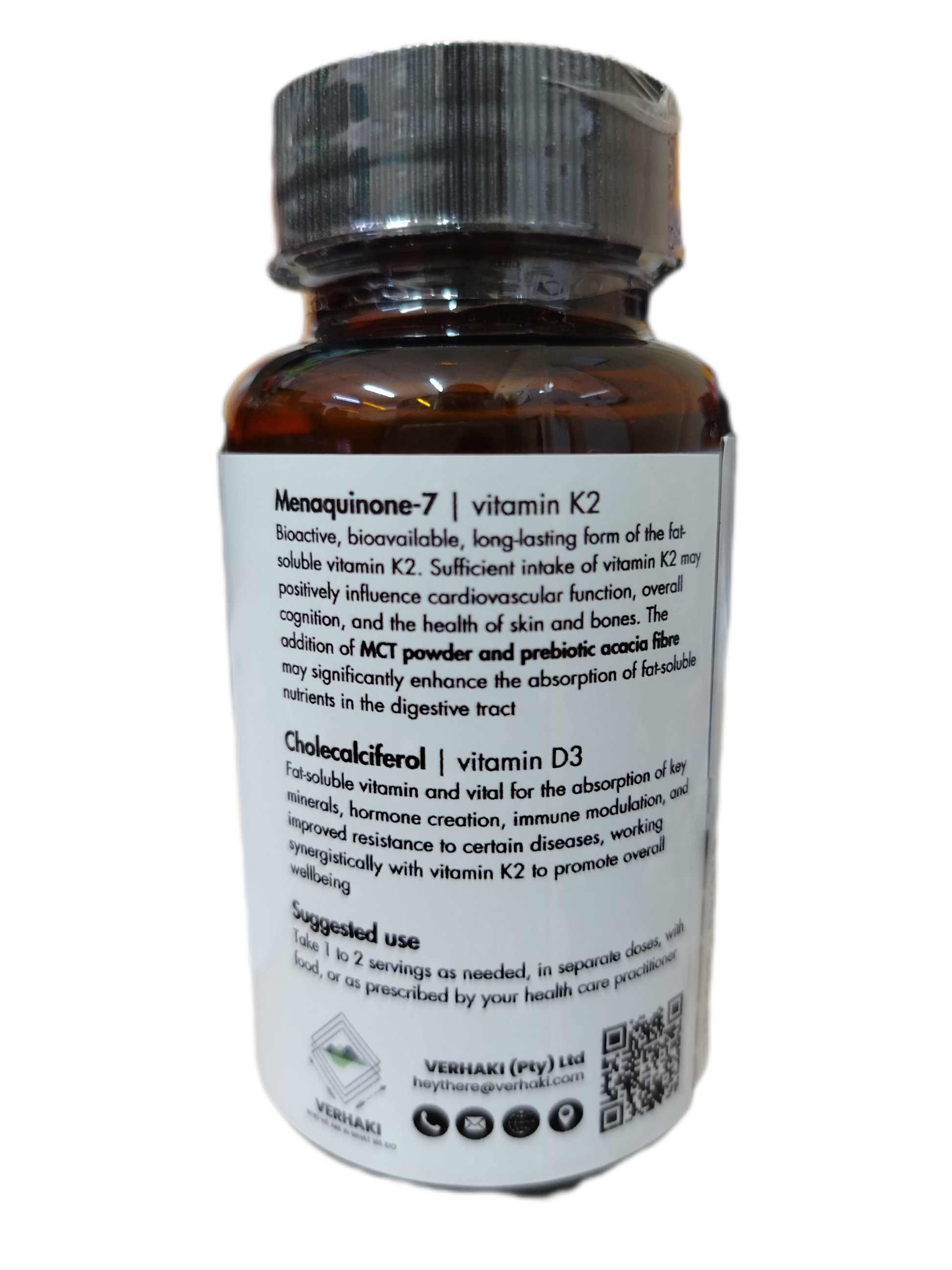 Verhaki K2ciferol Vitamin K2 and D supplement 60 capsules bottle
