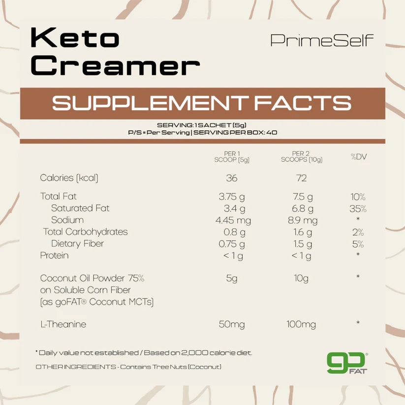 PRIMESELF - Keto Creamer - 40 Sachets | One Life Health
