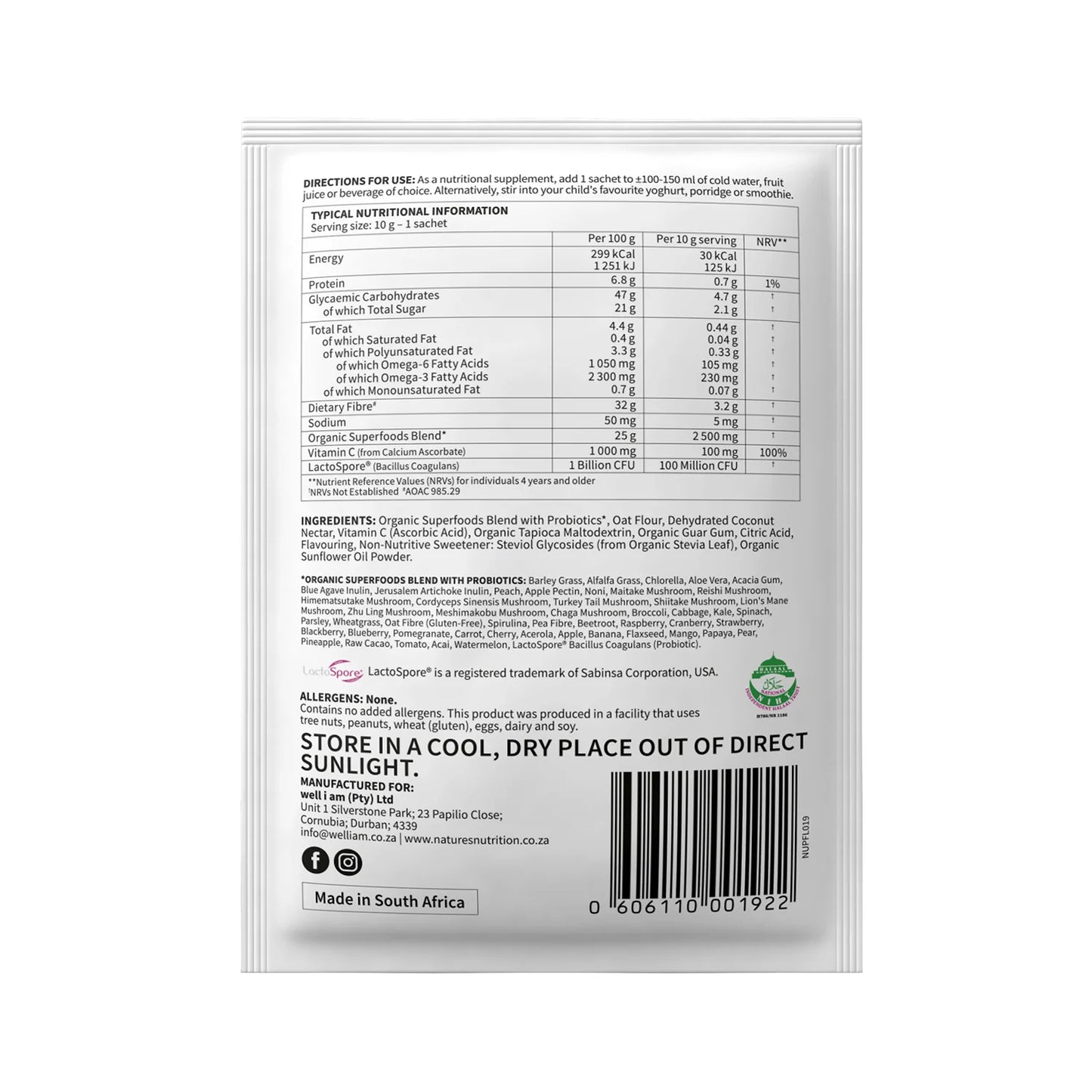 NATURE'S NUTRITION - Kiddies Superfoods Drink Mix Berry Blast Sachets | One Life Health