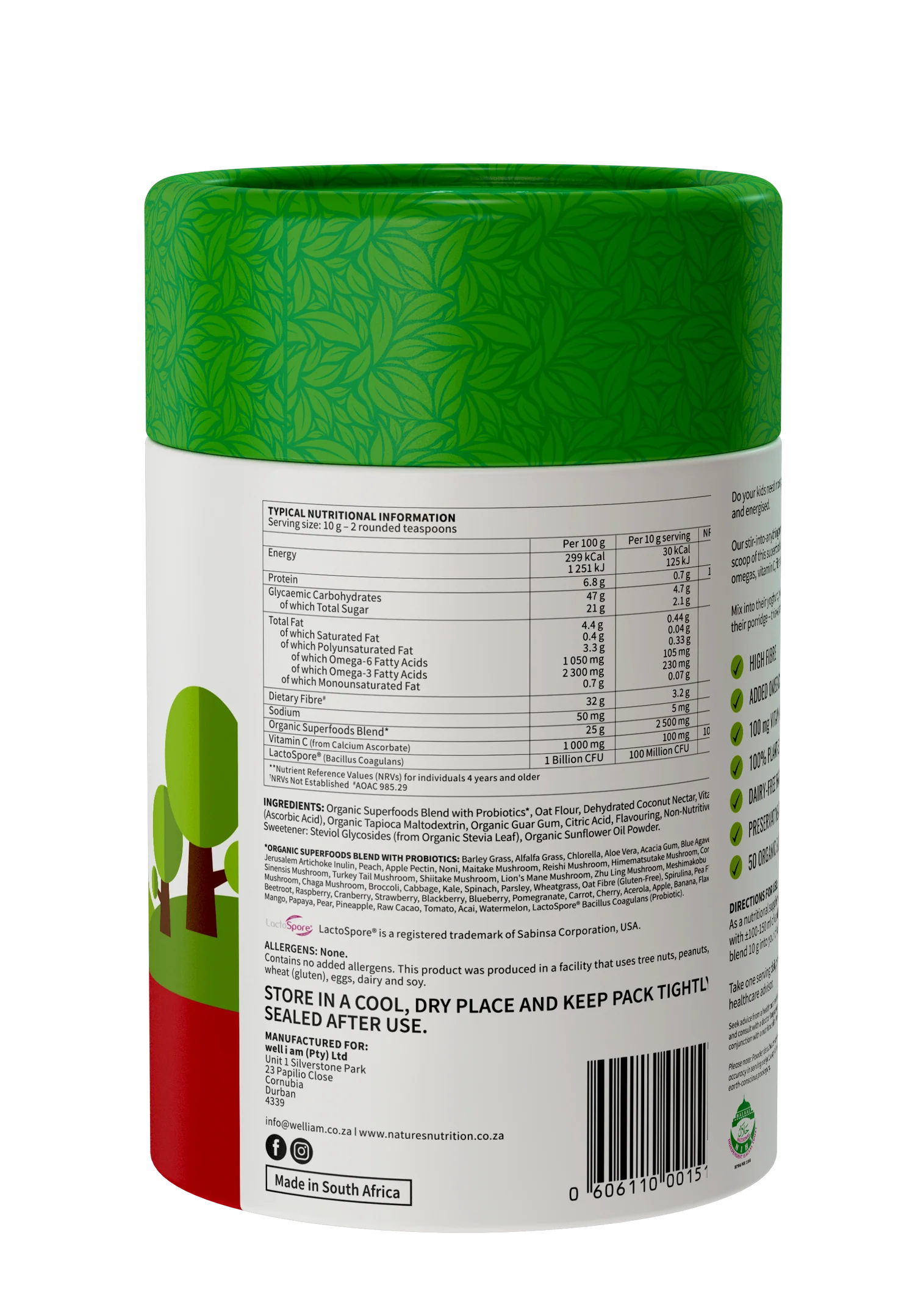 NATURE'S NUTRITION - Kiddies Superfoods Drink Mix Berry Blast 400g | One Life Health