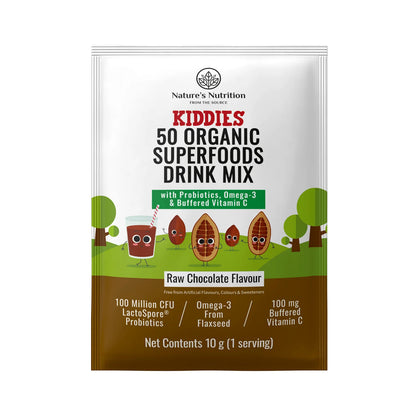 NATURE'S NUTRITION - Kiddies Superfoods Drink Mix Raw Chocolate Sachets | One Life Health