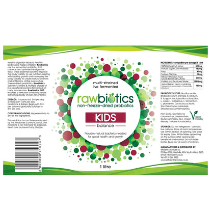 RAWBIOTICS - KIDS BALANCE PROBIOTIC - 500ml | One Life Health