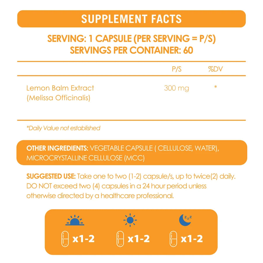 NEUROACTIVE - Lemon Balm - 60 Veg Capsules additional product view 3