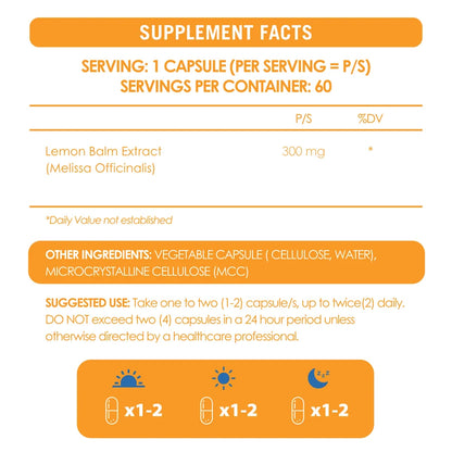 NEUROACTIVE - Lemon Balm - 60 Veg Capsules additional product view 3