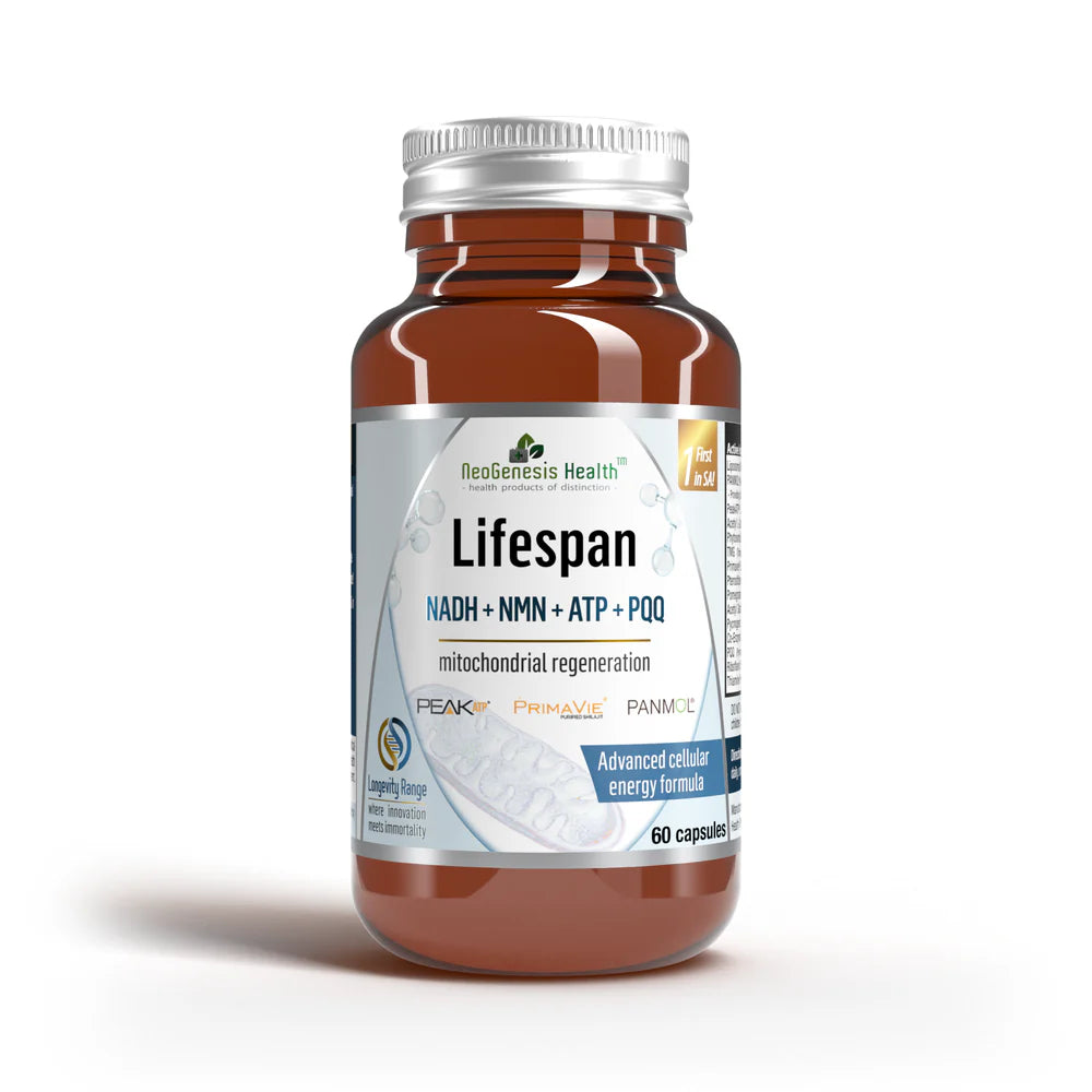 NEOGENESIS HEALTH - Lifespan NMN + NAD + ATP + PQQ - 60 Capsules front product image