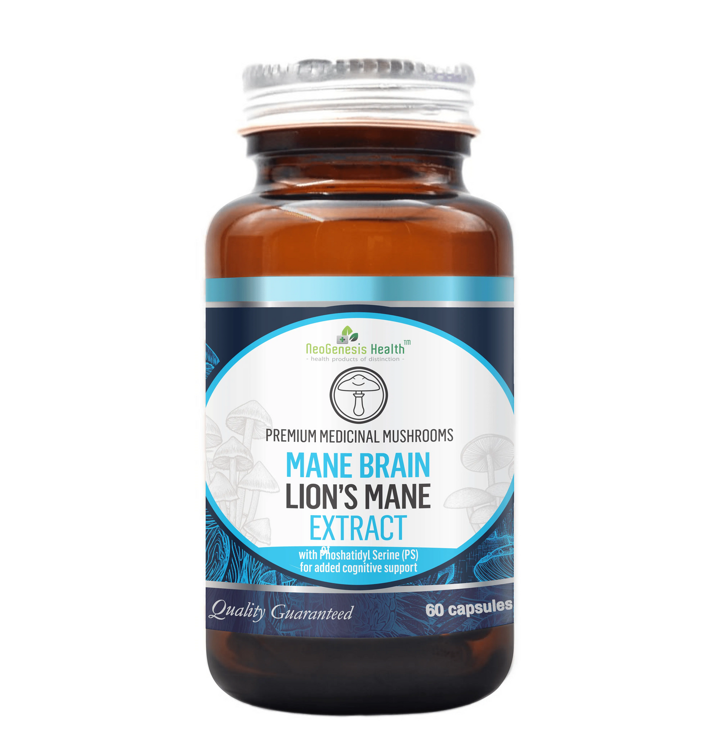 NEOGENESIS HEALTH - MANEBrain Lions Mane Extract + Phosphatidylserine - 60 Capsules | One Life Health