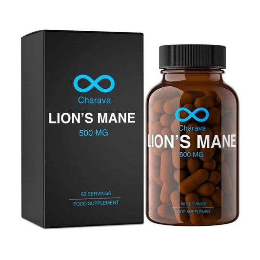 CHARAVA - Lions Mane Mushroom 500 mg - 60 Veg Capsules | One Life Health