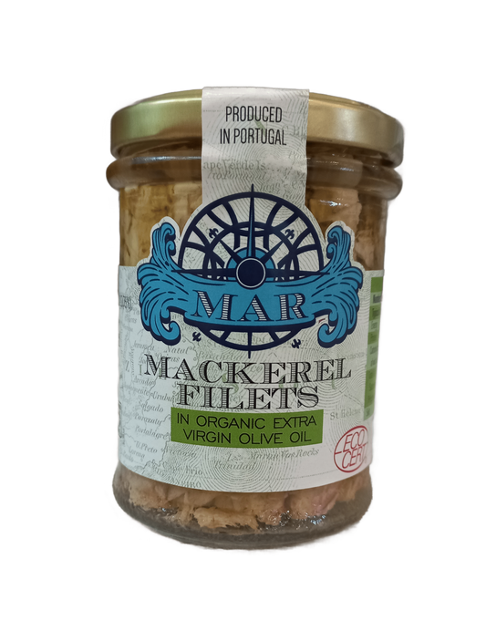 MAR - Mackerel Fillets in Organic Extra Virgin Olive Oil - 190g Jar | One Life Health