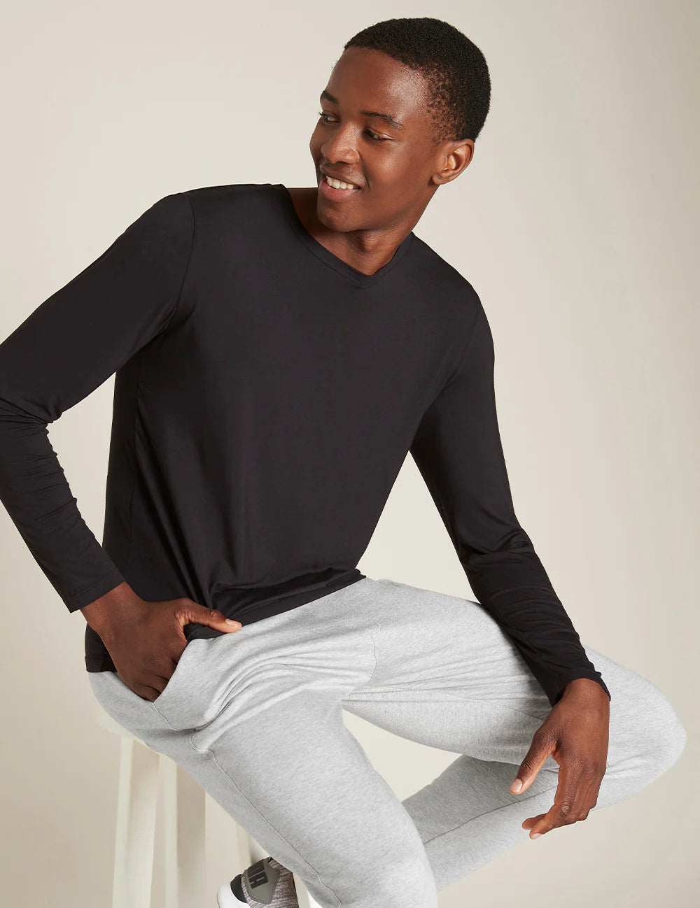 BOODY - Men Black Long Sleeve Crew Neck T-Shirt - L | One Life Health