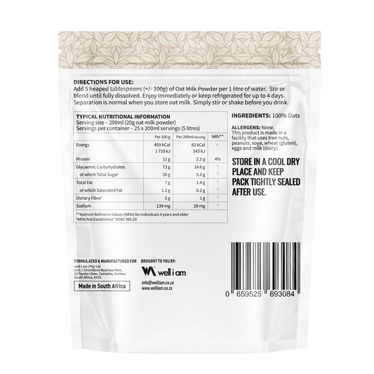 NATURE'S NUTRITION - Oat Milk Powder - 500g | One Life Health